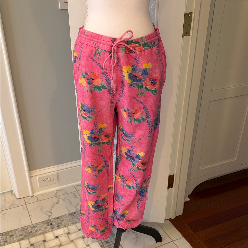 Loveshackfancy Pink Floral Joggers
